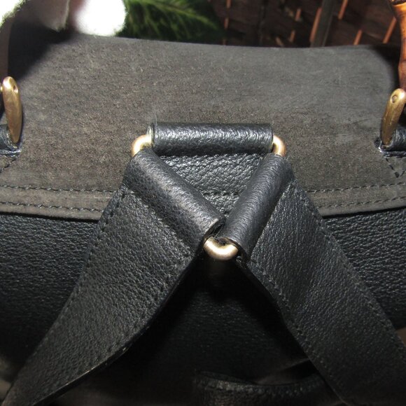 AUTH GUCCI BLACK SUEDE BACKPACK - Picture 4 of 7